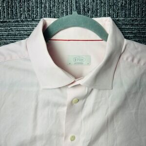 ETON Contemporary Fit Dress Shirt Mens Size 46/18 Pale Pink Long Sleeve